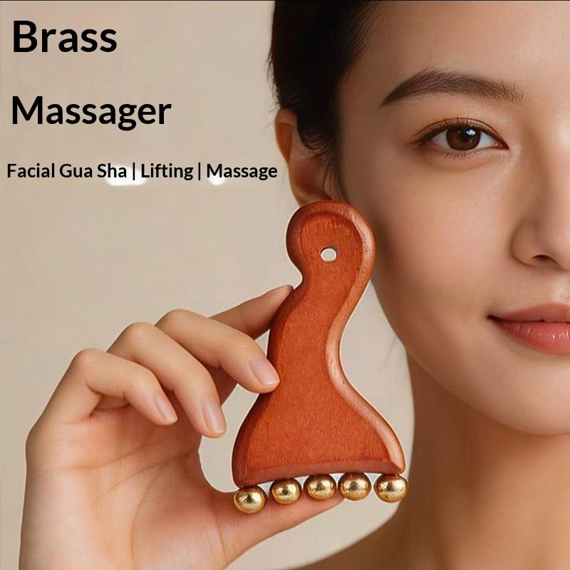 Meridian Massage Kam Kobber Sandeltræ Meridian Kam Akupunktur Guasha Hovedbundsmassagebørste Afslapning Kropsmassager
