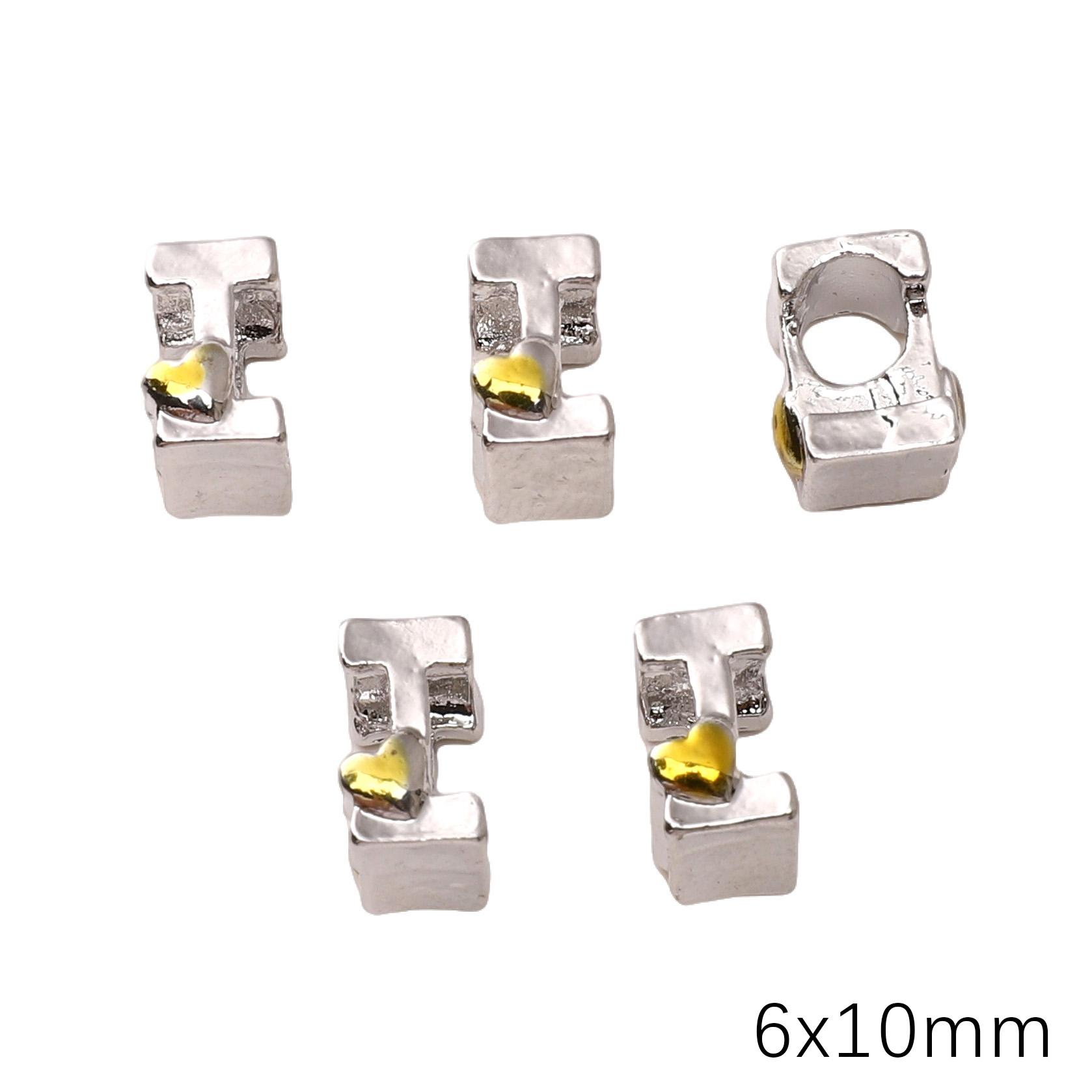 

Alloy Drip Oil Heart Letter Beads For DIY Accessories Jewelry Making I