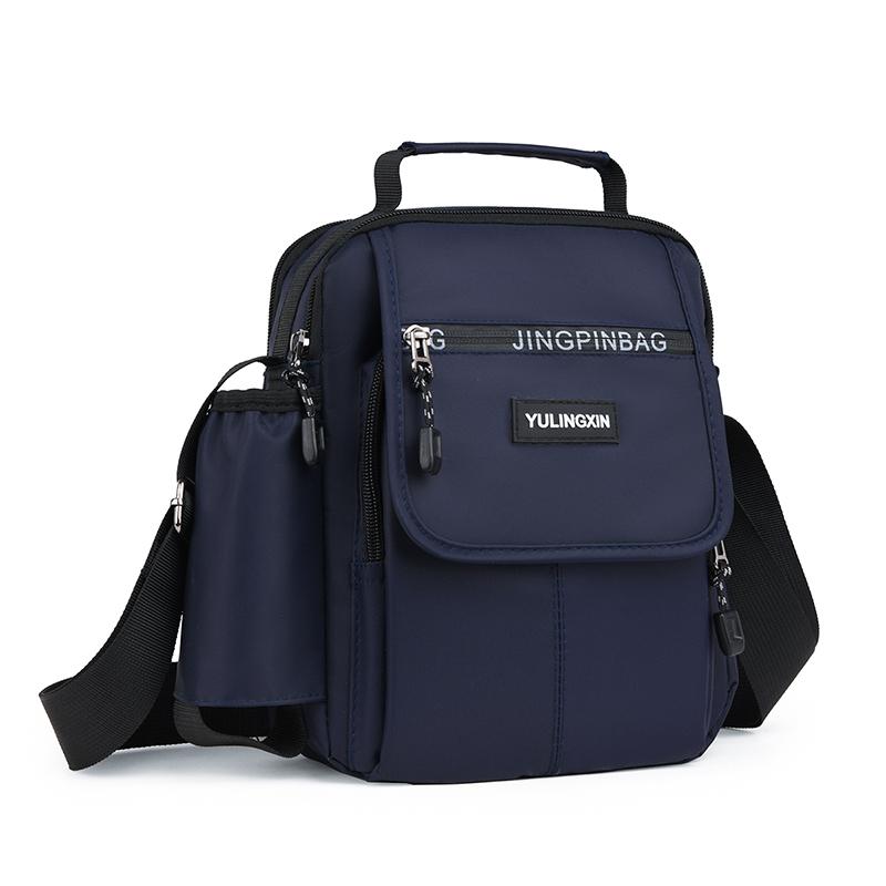 

Мужская спортивная квадратная сумка через плечо - прочная мягкая сумка в студенческом стиле с многофункциональными карманами синий