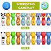Skittles Game for Children Ball Set with 10 Cones and 2 Balls Bowling Set Mini Indoor and Outdoor Toy Gifts Games From 3 Years Girl Boy