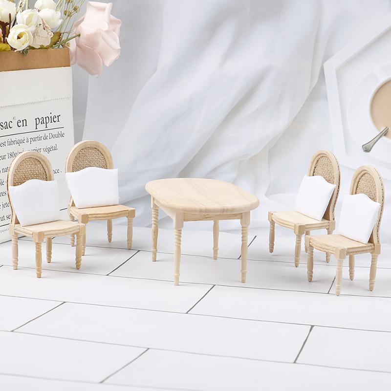 1:12 Puppenhaus Miniatur Esstisch Stuhl Set Puppenhaus Küchenmöbel Spielzeug