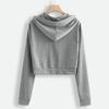 Women Casual Long Sleeve Zipper Pocket Shirt Hooded Sweatshirt Tops