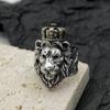 Adjustable Lion Head Ring With Crown Design Men Women Sterling Vintage Statement
