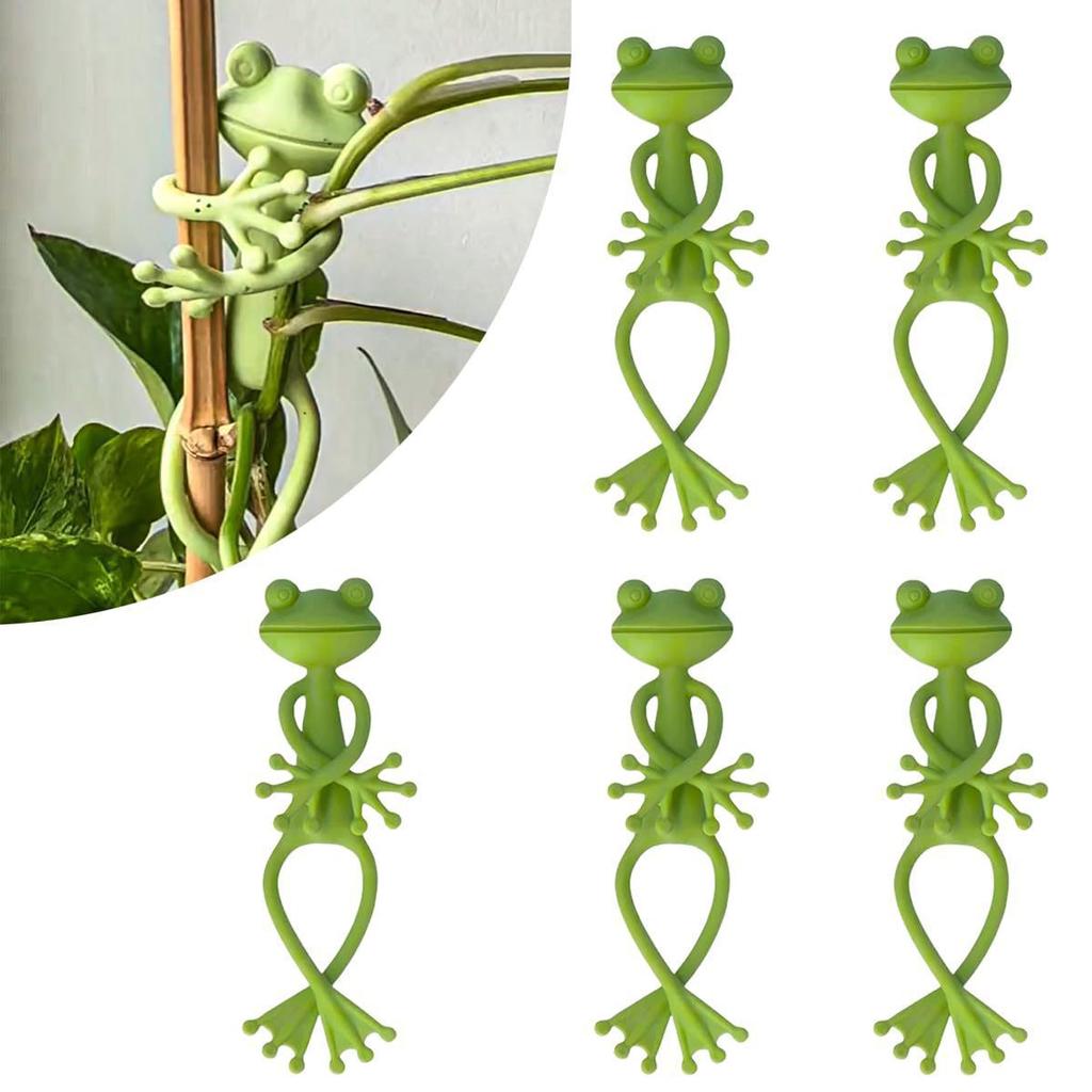 Green Frog Plant Stands,Cute And Stable PP Plant Supports, Suitable for Small Potted Plants, Perfect Indoor Garden Decorations