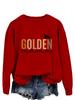 GOLDEN Mama European & American Women's Long-Sleeve T-shirt Pullover Sweatshirt for Spring & Autumn