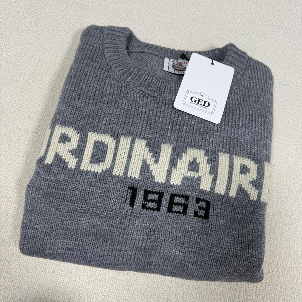 In Stock Miss Wu Korean Retro Letter Print Knit Sweater - 2024 Autumn/Winter Collection