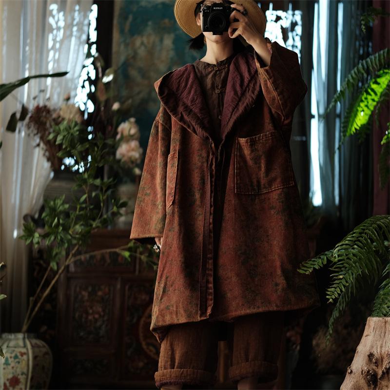 

Johnature женские винтажные зимние парки с капюшоном, свободные повязки с длинными рукавами, хлопковые пальто, парки с карманами One Size