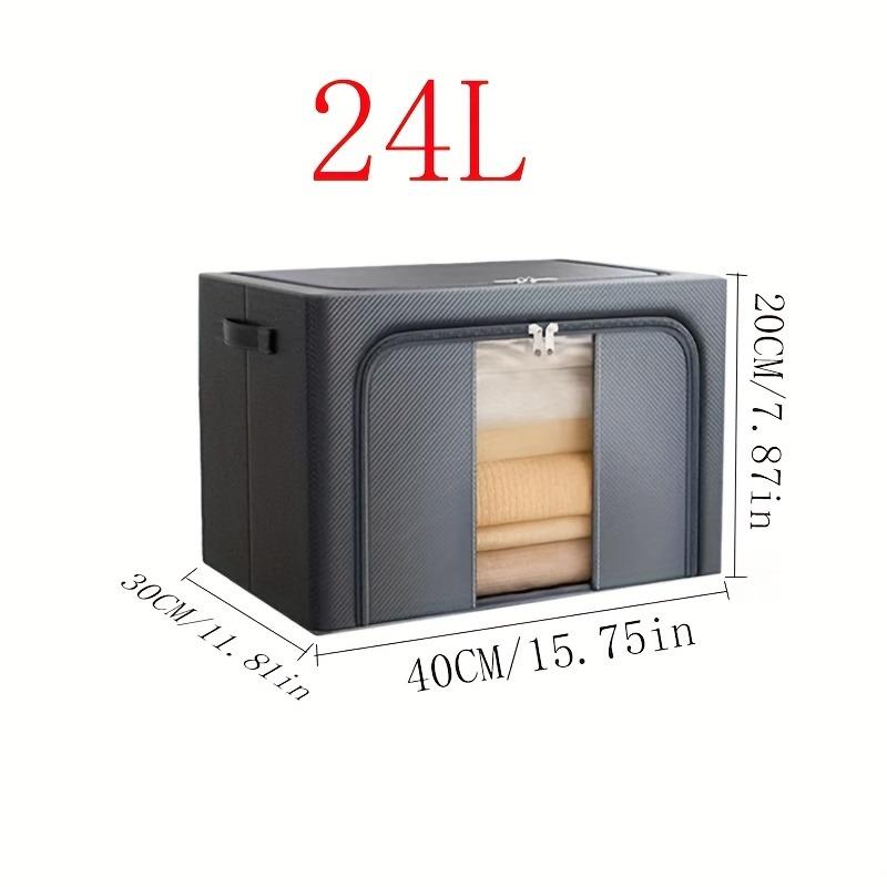 

3pcs Under Bed Storage Box with Zipper, Large Capacity Clothes Organizer with Transparent Window & Steel Frame, Wardrobe Box