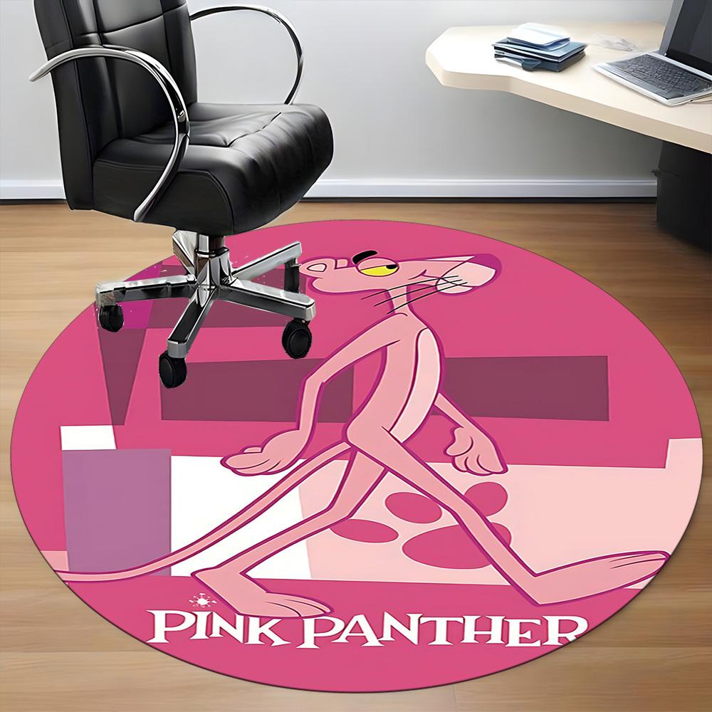 1pc Pink Panther Office Round Area Rug, Under Office Chairs Bedroom Living Room Home Decor, Available in Various Sizes1