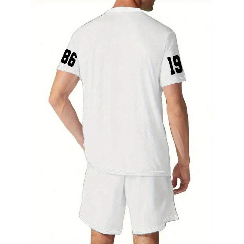 Men's Short-Sleeved Short Pants 3D Printed Trend And Fashion Pattern 2 Pieces Set Vacation And Fitness In The Fourth Quarter