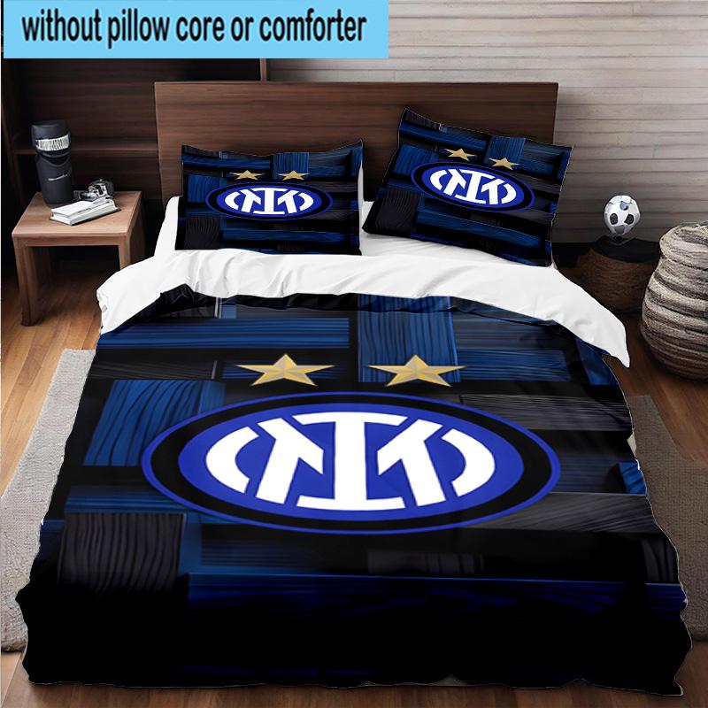 3 pezzi F.C. Set Biancheria da Letto Stampato Internazionale Milano Chiusura Copripiumino Include 1 Copripiumino & 2 Federe Set Biancheria da Letto Decorazioni per la Casa Regali