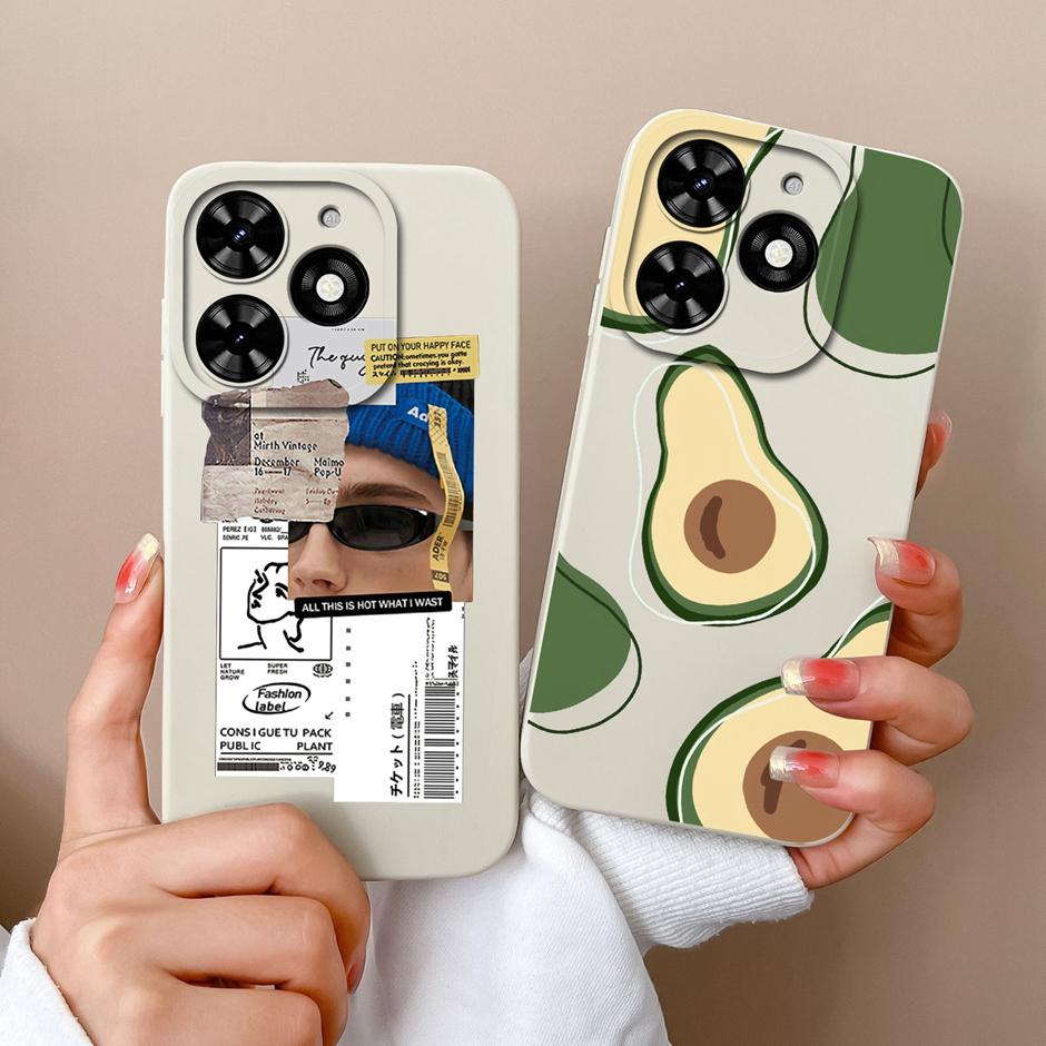 For Tecno Spark Go 2024 Case Cool Girl Cartoons Pattern Liquid Silicone Shell For Tecno Spark Go2024 New Design Prevalent Fundas
