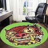 1pc Zombie Wolf Office Round Area Rug, Indoor Mat Suitable For Office, Under Office Chairs Bedroom Living Room Home Decor, Room Deco