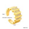 Fashion Vintage Jewelry 18K Gold PVD Plated White Emerald Zircon Ring 316L Stainless Steel Rings Custom Women's Waterproof Rings