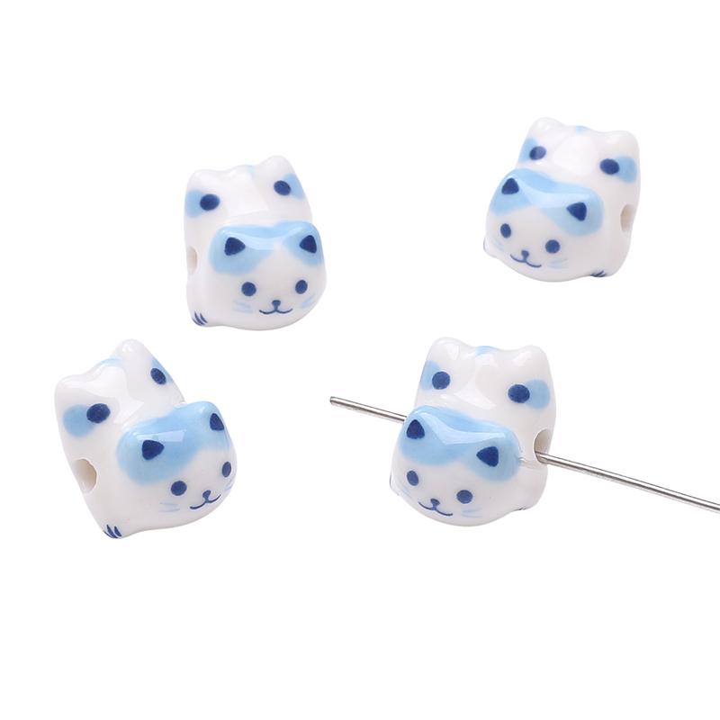 Ceramic Vertical Hole Hand-painted Beads Loose Spacer Charms for DIY Bracelet Necklace Jewelry Making Accessories