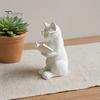 Décoration Chat de Bureau Figurine de Lecture Imprimée en 3D, Ornement Décoratif avec Base Lestée Antidérapante, Statue Intellectuelle à Texture Haut de Gamme Lunettes