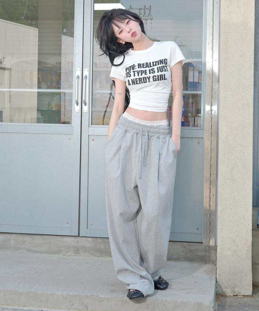 Kimseupeulesikoteunmakes [Kim Shabu Kal X Kim] Voix Single Pleat Ballon Pants Grey