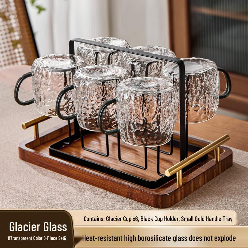 Zhuopu Glacier Style High Borosilicate Glass Teacup Set