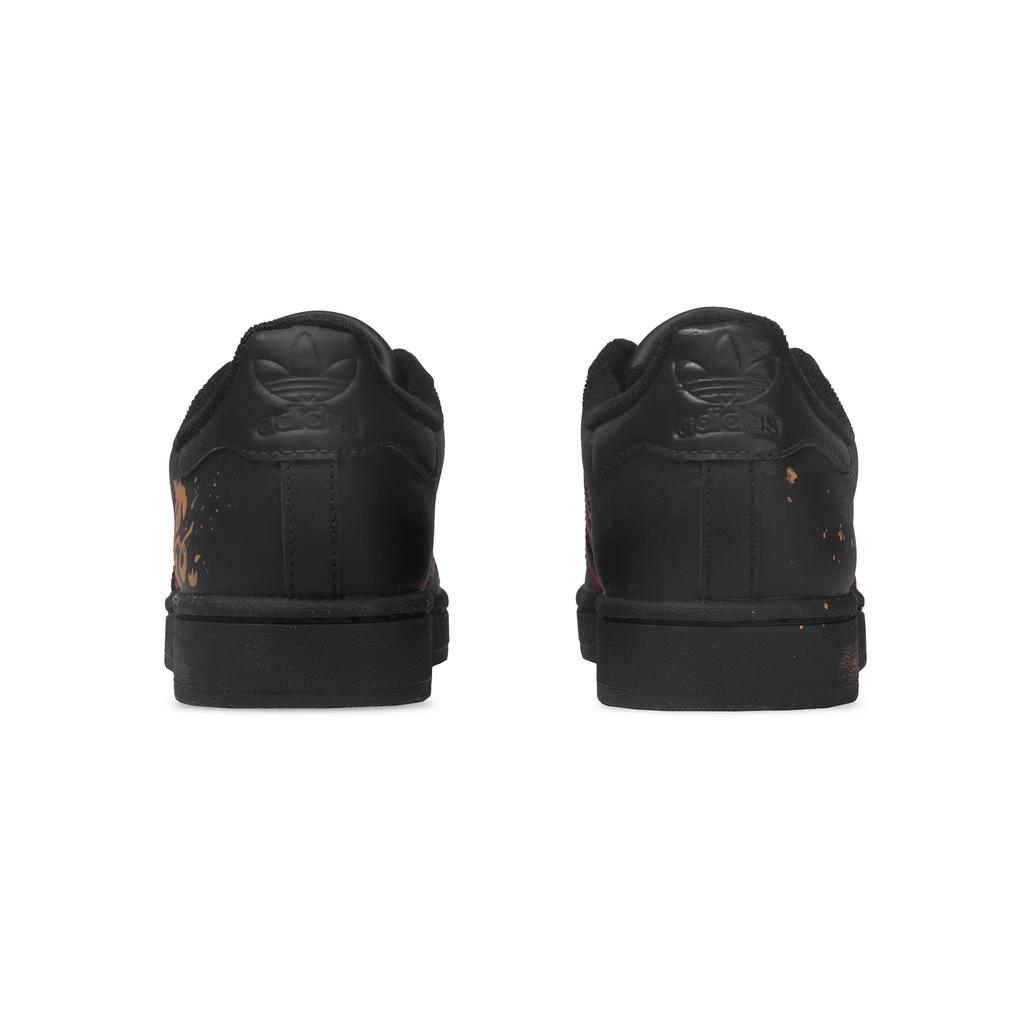 adidas Originals Superstar 2 Low Top Skateboard Shoes Unisex Black Gold JI0079(Team1385-)