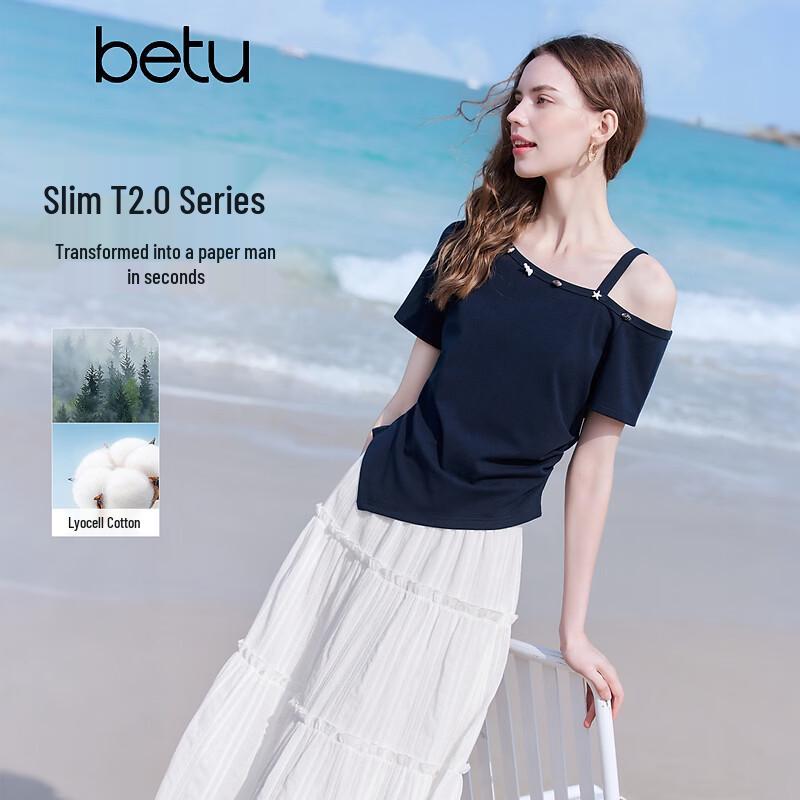 

Betu Women s Lyocell Blend Pleated Off-Shoulder Top L