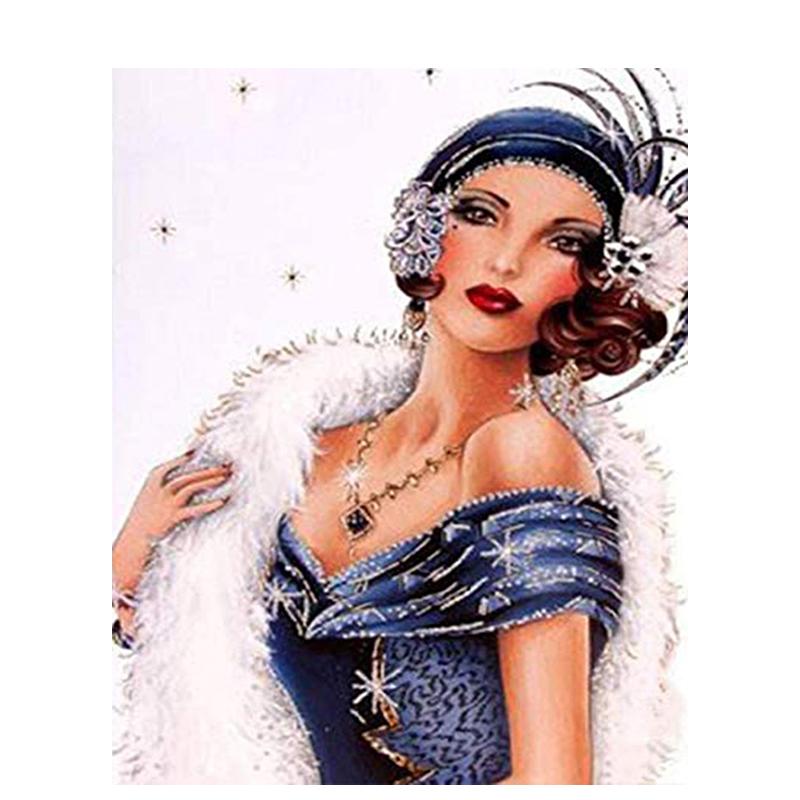 

Diy 5D алмазная живопись полная дрель круглая Алмазная вышивка для девочек стразы мозаичная фигурка домашний декор 40x50 см Full Round 20x30CM