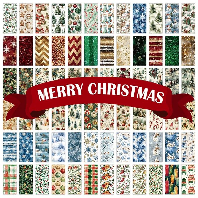 Świąteczny Blok Papierów do Scrapbookingu 12 Arkuszy 6x6 Brokatowe Konfetti Płatek Śniegu Jednostronne Nadruki Karton 160gsm Bezkwasowy Dekoracyjny