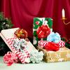 JOYFY 12 PCS Large Christmas Pull Bows with Ribbon for Gift Wrapping and Tag Christmas Tree Wine Bottles Boxing Day Decorations