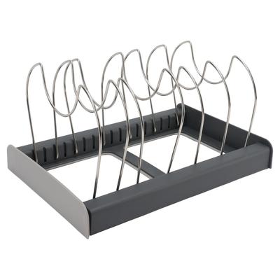 Organisateurs extensibles pour casseroles et poêles, étagères pour armoires de cuisine, garde-manger, ustensiles de cuisson, couvercle avec 7 compartiments