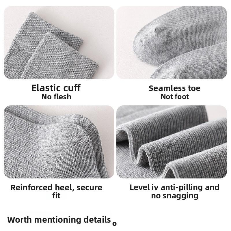 Boneless, Slightly Pressed Calf Socks, Cotton Socks for Slimming Legs, Women's White Tall Socks for Spring and Autumn