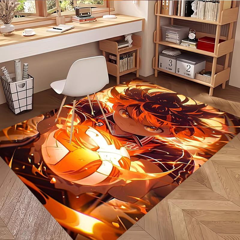 Haikyu Print Rug, Washable Floor Carpet, For Entryway Dorm Laundry Room Office Study, Home Decor Birthday Christmas Gift