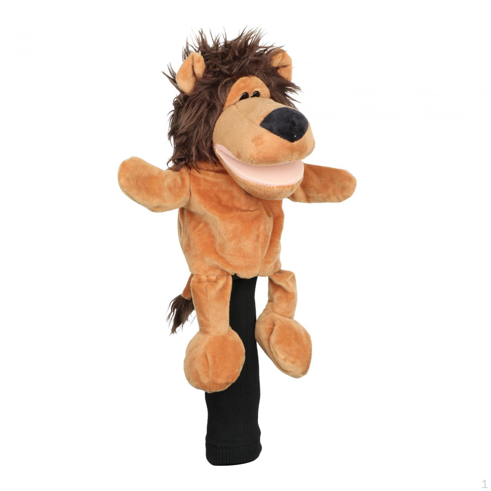 Cartoon Golf Driver Head Cover for Wood Protection Brown Lion