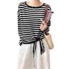 ZANZEA Women Casual Round Neck Loose Long Sleeve Stripe Blouse