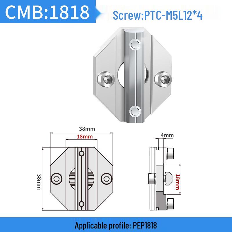 Robotic Arm CMB-2525T Snap-On Square Cross Fixture Bracket SMBC 1818T (includes nut kit)