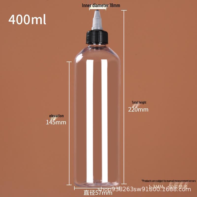 Transparent PET Squeeze Bottle with Pointed Cap - Available in 120ml, 200ml, 500ml for Lotion, Pigment, Ink, Refill or Dropper Use.