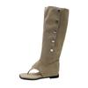 Internet Celebrity Flat Toe Flip-flops Cool Boots Women 2025 Summer New Western Jeans Tube Boots Pile Boots