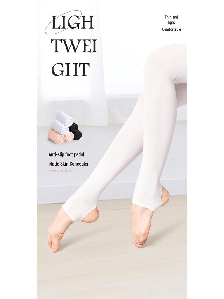 Șosete de dans pentru fete: Colanți pentru Practică Profesională, Colanți de Balet Subțiri cu Catifea și Picior