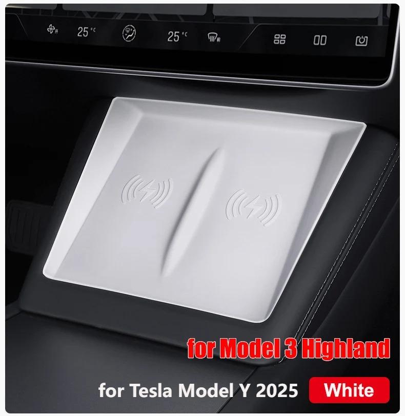 For Tesla Model Y Juniper 2025 Center Console Wireless Charging Pad Mat Screen Rearview Mirror Protector Frame Model 3 Highland