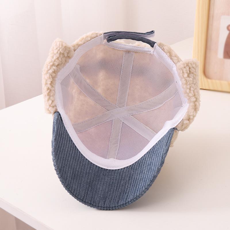 Children's Winter Duckbill Baseball Cap with Ear Protection - Korean Style, Trendy Design for Girls, Ages 2-6