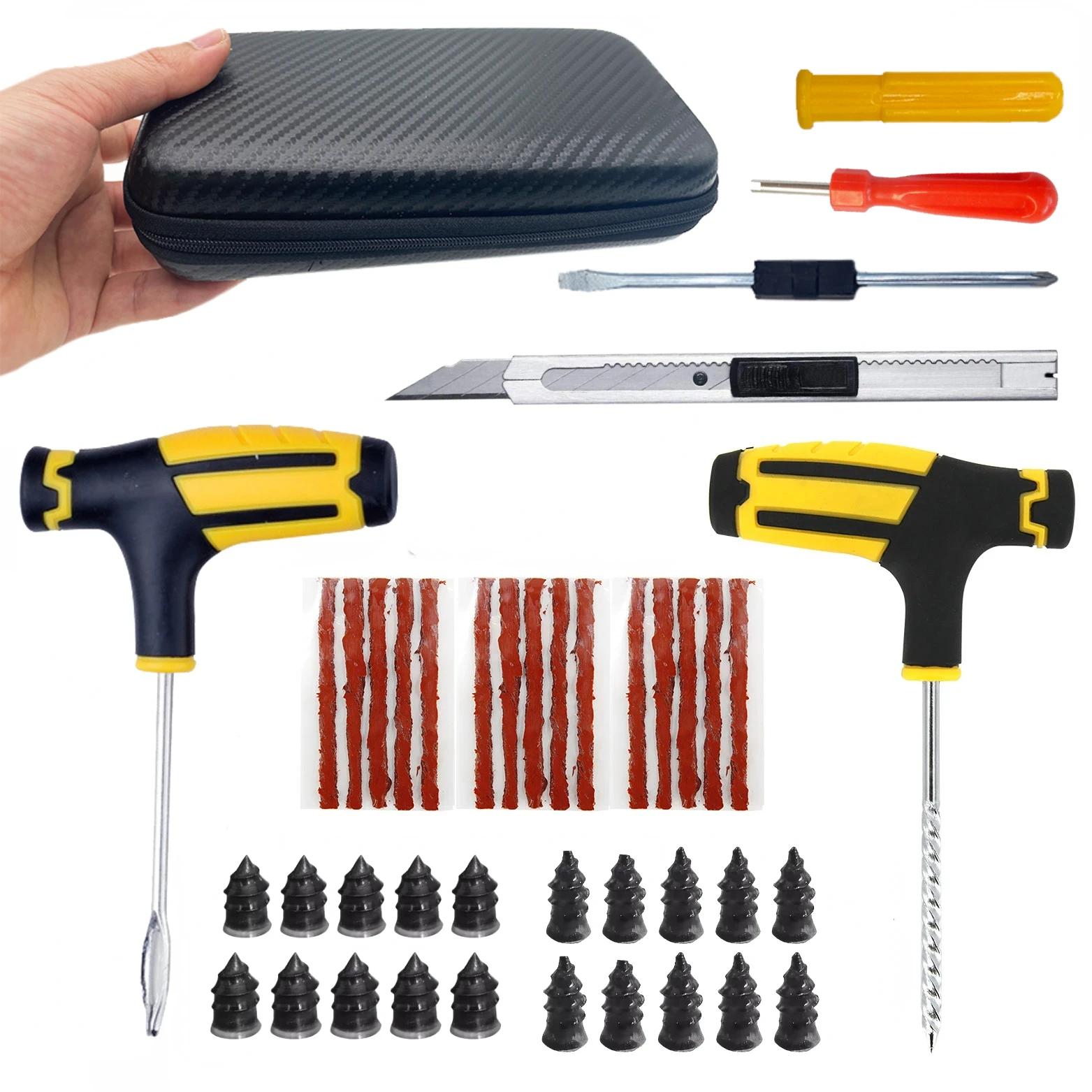 

Комплект для ремонта шин для автомобилей и мотоциклов Инструменты для устранения проколов шин Аварийный набор для ремонта проколов шин Размешивание клея Набор инструментов для ремонта