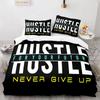 Never Give Up Theme Comforter Cover Kit White Cloud Pattern Style King Dimension Queen Dimension Size Comforter Cover Polyester Quilt Cover for Kids
