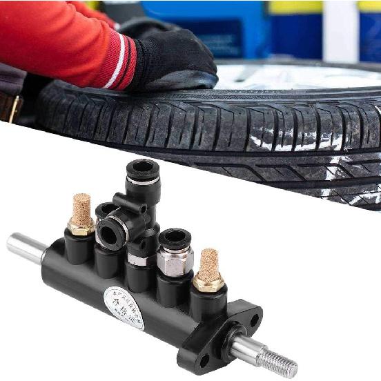 Control Valve Foot Pedal for Tire Changer Machines Duty Steel Construction with Mufflers 8mm Pipe Diameter Compatible with Type A(4)