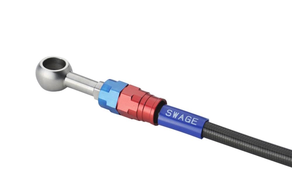 Swage Line PRO Front Brake Hose Red for CB125R Kit, & Blue/Black, (SAPB0040FS)