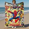 Custom Name Spiderman Villains Flannel Blanket Super Soft Warm Cozy Blanket For Sofa Bed Office Travel Allseason Home Decor Gift