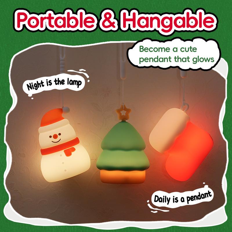 New Christmas Snowman Nightlight Eye Protection Bedroom Sleeping Lights Colorful Atmosphere Christmas Decorative Lights.