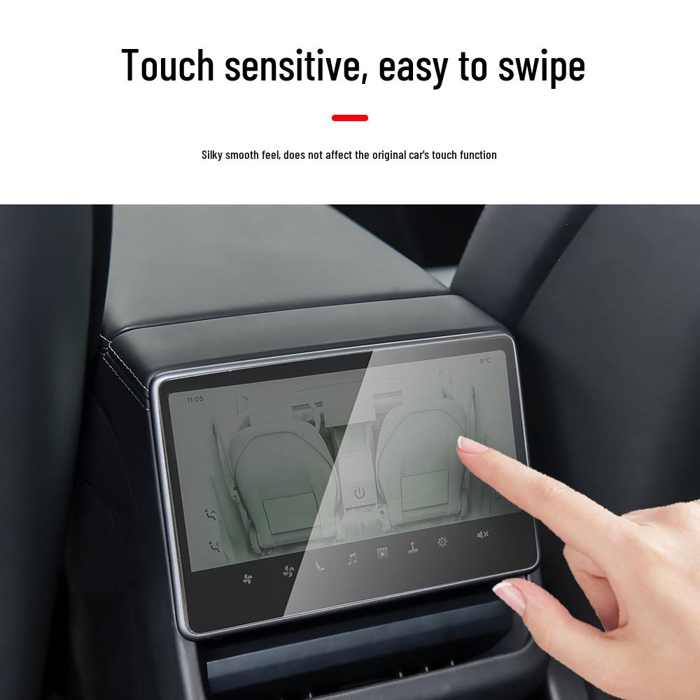 Tesla Model Y/3 Screen Protector Kit: HD Front & Rear Console Films, Dust-Free, Tempered.