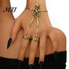 Skull Hand Chain Bracelet Skeleton Finger Ring Chains Goth Lightweight Fashion Slave Hands Harness Bracelets Friendship Halloween Jewelry Accessories