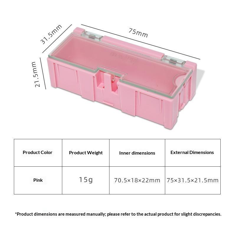 5Pcs Splicable Mini Electronic Component Storage Box Detachable Organizer Case For Resistor Ic Patch Screw Small Hardware Parts
