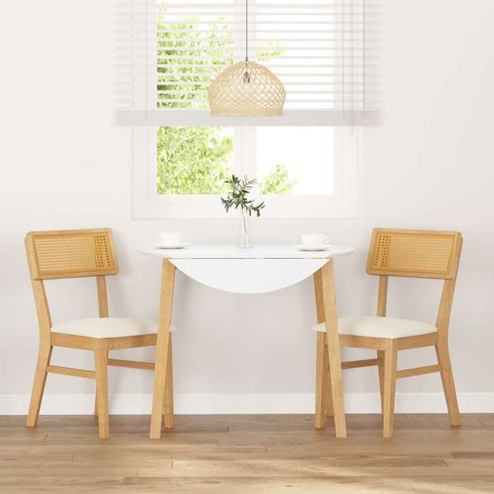 VidaXL Dining Chairs Cushions 2 Pcs Solid Rubber Wood, Dining Chair, Chair, Living Room Chair, Dining Chairs, 4102463