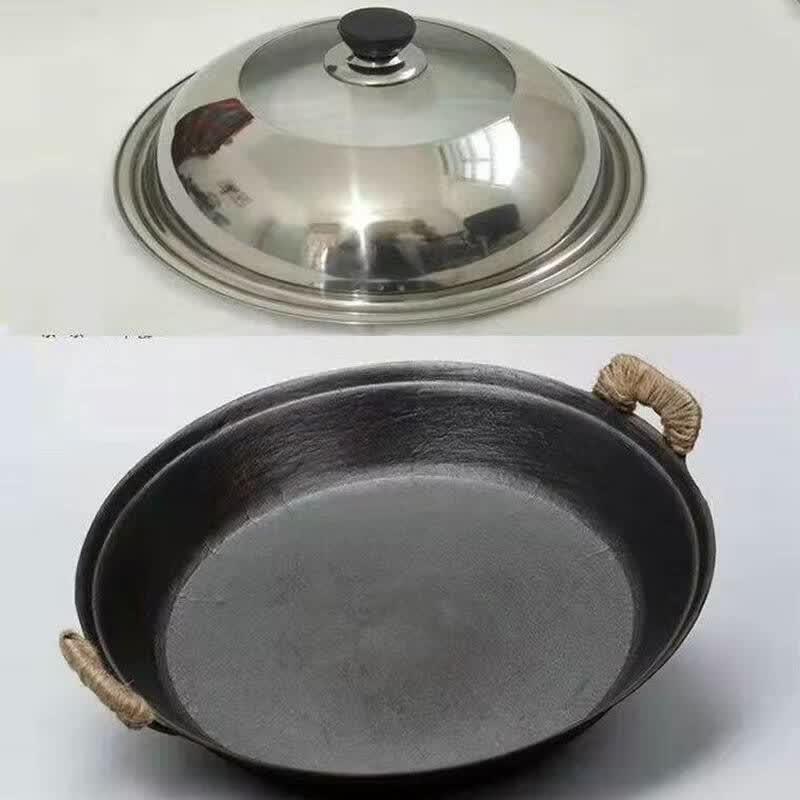 

30cm Old-fashioned Cast Iron Frying Pan with Double Handles