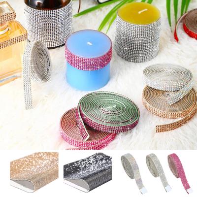 Selbstklebendes Kunstkristallband mit Strasssteinen, Handarbeit, Hotfix-Kette, Aufkleberband, DIY-Handwerk, Geschenkverpackung, Paket, Partydekoration, Zubehör